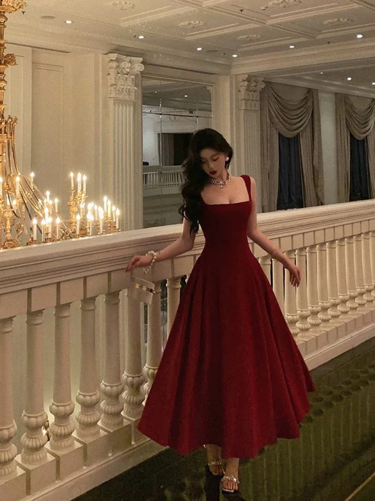 Sexy A Line Straps Wine Red Ankle Length Prom Dresses,Wine Red Formal Formaldressy Sexy A Line Straps Wine Red Ankle Length Prom Dresses,Wine Red Formal Formaldressy