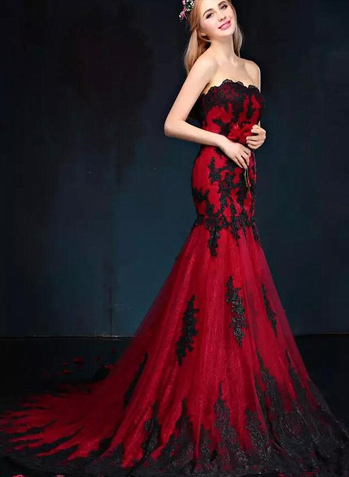 wine red mermaid prom dresses Wine Red Evening Dress,mermaid Evening Gowns,burgundy Prom Dress,lace Prom Dress 2017
