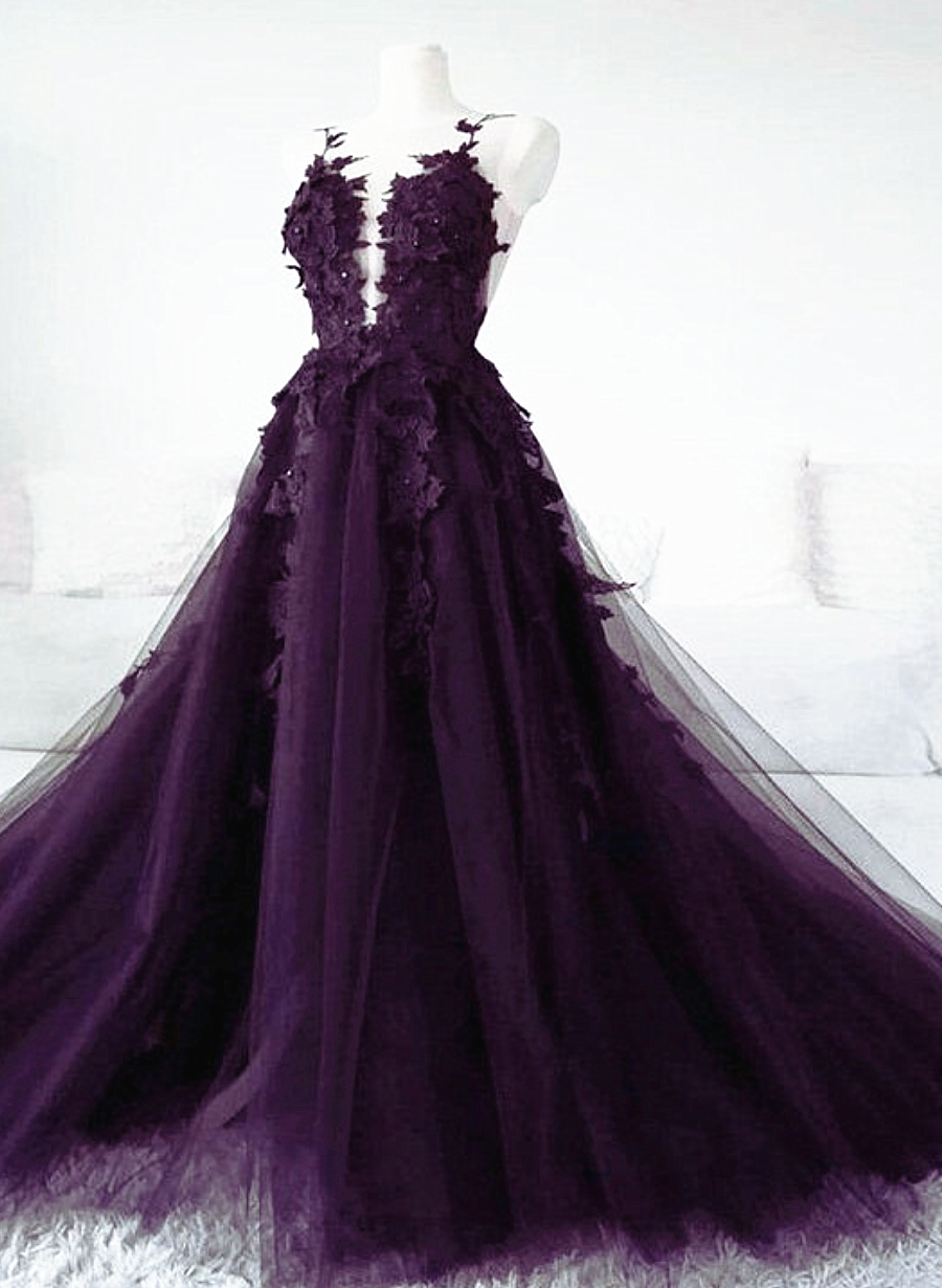 Deep purple prom dresses online