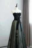 Lovely Green and Black Sweetheart Long Evening Dress, A-line Prom Dress Party Dress