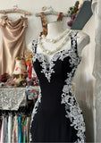 Charming Spandex With Lace Applique Sweetheart Party Dress, Mermaid Long Prom Dress