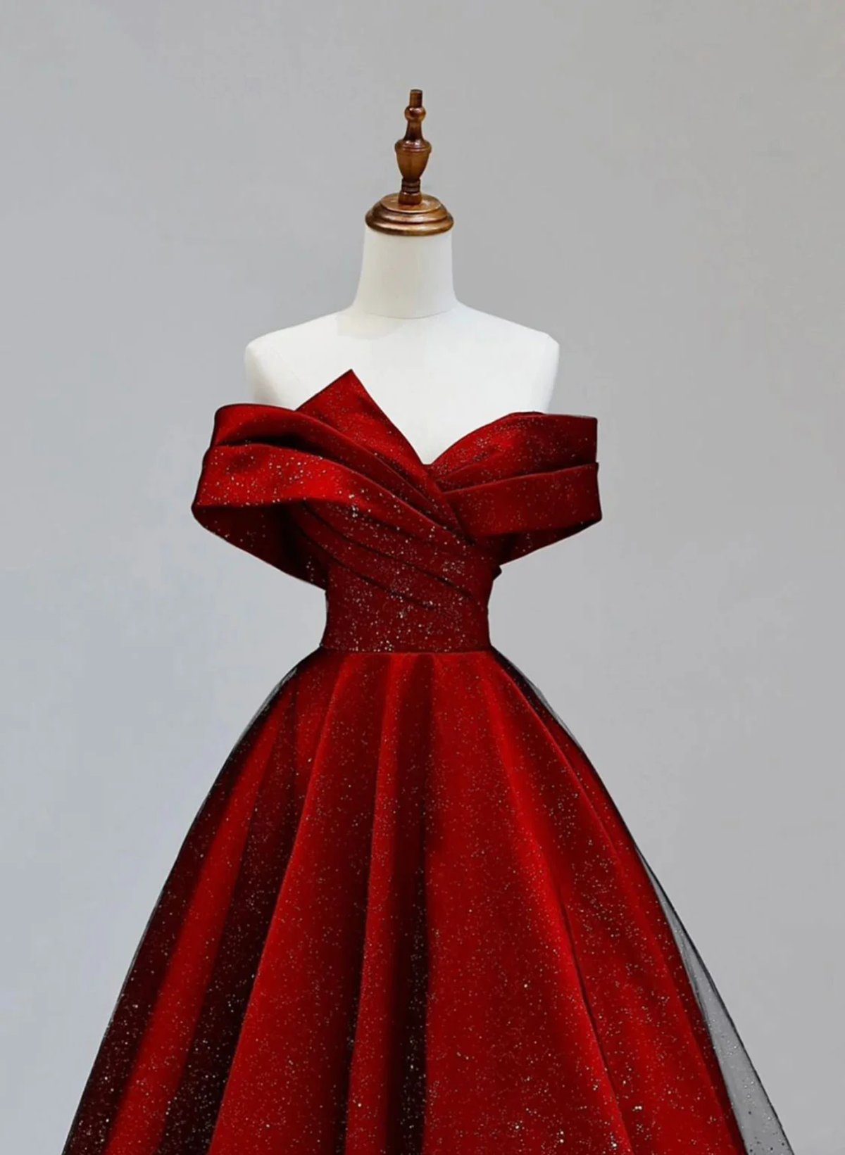 Red and Black Sweetheart Long Party Dress, Red and Black Long Evening
