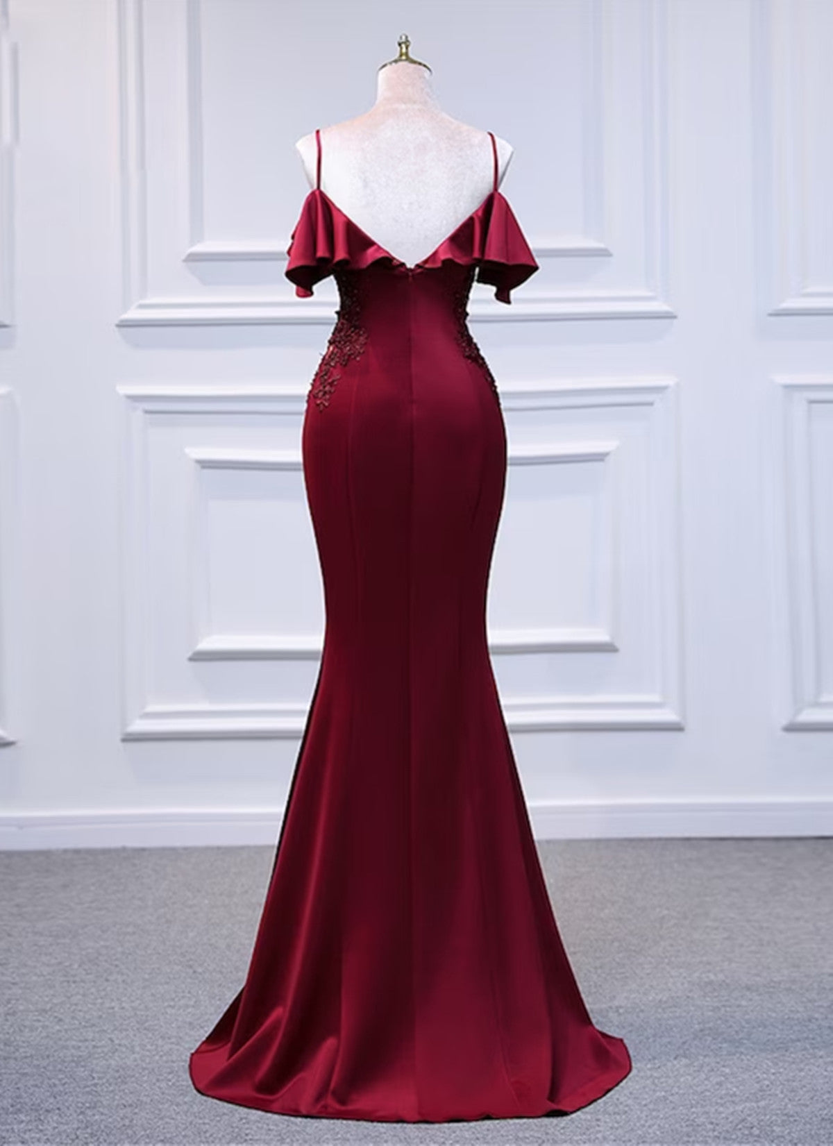 Wine Red Mermaid Off Shoulder Long Party Dress, Off Shoulder Mermaid P Formaldressy Wine Red Mermaid Off Shoulder Long Party Dress, Off Shoulder Mermaid P Formaldressy