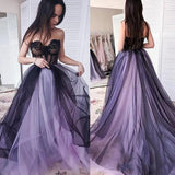 Light Purple Sweetheart Tulle Long Party Dress, Light Purple Prom Dress