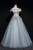 Off Shoulder Long Off Shoulder Party Dress, Tulle Sweet 16 Dress Formal Gown