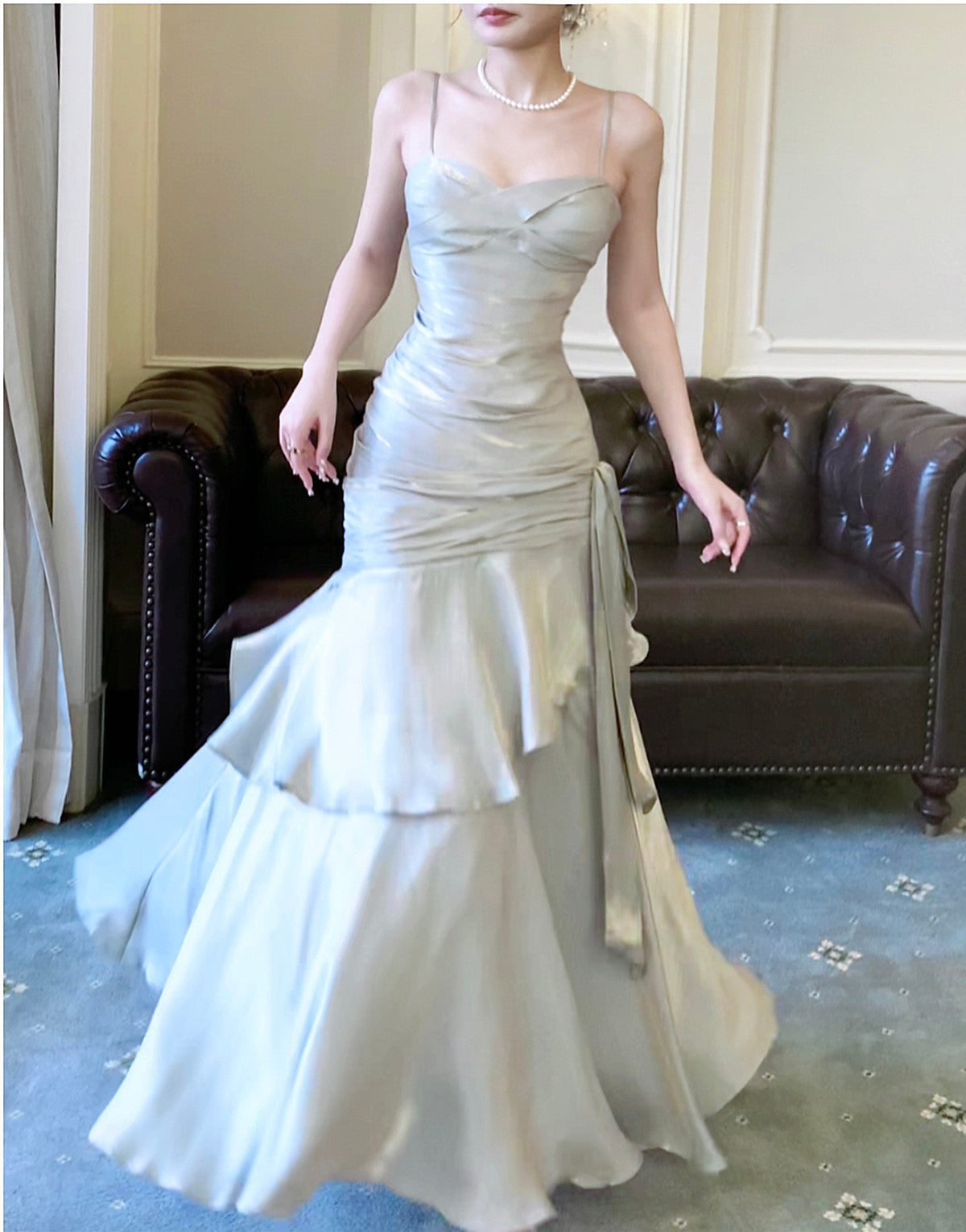 cute long party dresses Glitter Sleeveless Splitfront Evening Party Maxi Dress Wedding Party Dress
