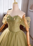 Lovely Green Sweetheart  Ball Gown Evening Dress, Green Prom Dress Sweet 16 Dress