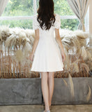 Cute Chiffon Short Party Dress, Ivory Chiffon Graduation Party Dress