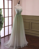 Beautiful Light Green Tulle A-line Formal Dress, Green Party Dress Prom Dress