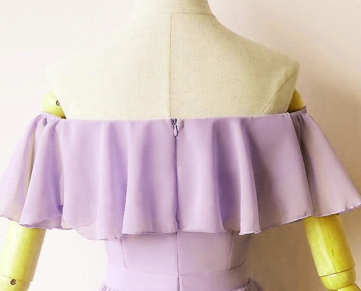 Cute Chiffon Short Light Purple Knee Length Formal Dress, Light Purple Formaldressy Cute Chiffon Short Light Purple Knee Length Formal Dress, Light Purple Formaldressy
