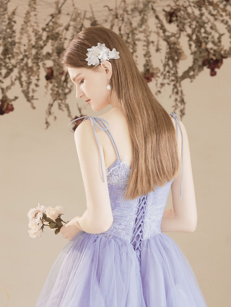 Sabina | Sage Long Sleeves A Line Tulle Prom Dress With Appliques