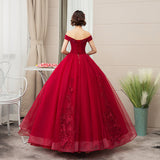 Burgundy Sweetheart Ball Gown Flowers Tulle Sweet 16 Dress, Burgundy Prom Dress