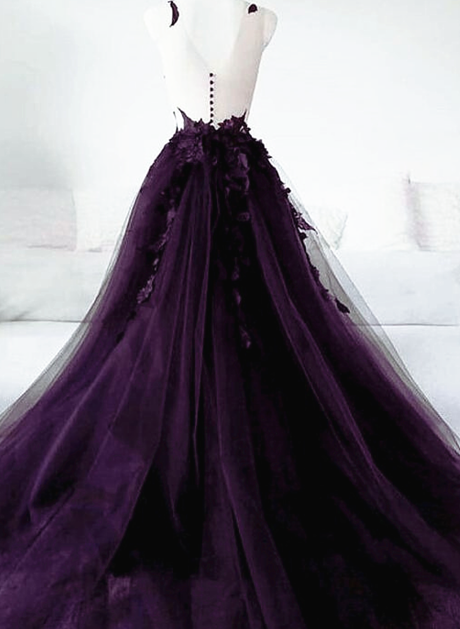 Dark hot sale purple gowns