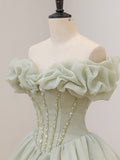 Green Beaded Ball Gown Sweetheart Formal Dress, Green Evening Dress Sweet 16 Dress